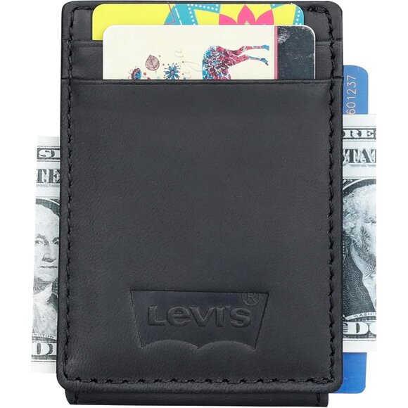 Levi's Men's RFID Slim Everyday Magnetic Front Pocket Card Case Wallet - Picture 9 of 10